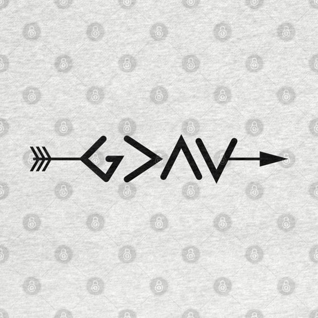 God is Greater Than The Highs and Lows Arrow Christian Design by ChristianLifeApparel